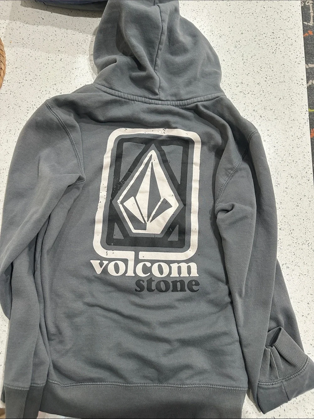Volcom Boys Charcoal Gray Crewneck Pullover Hoodie